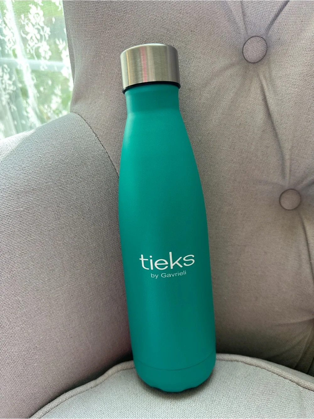 Tieks Teal Stainless-Capped Water Bottle
